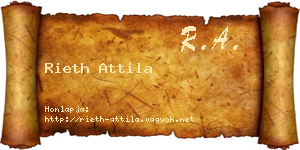 Rieth Attila névjegykártya
